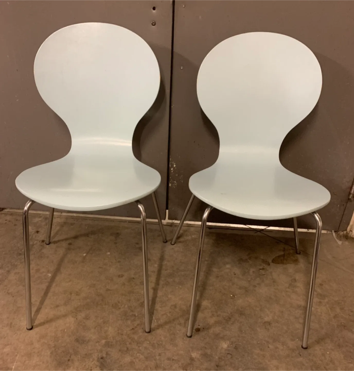 2 Light Blue Modern Dining Chairs