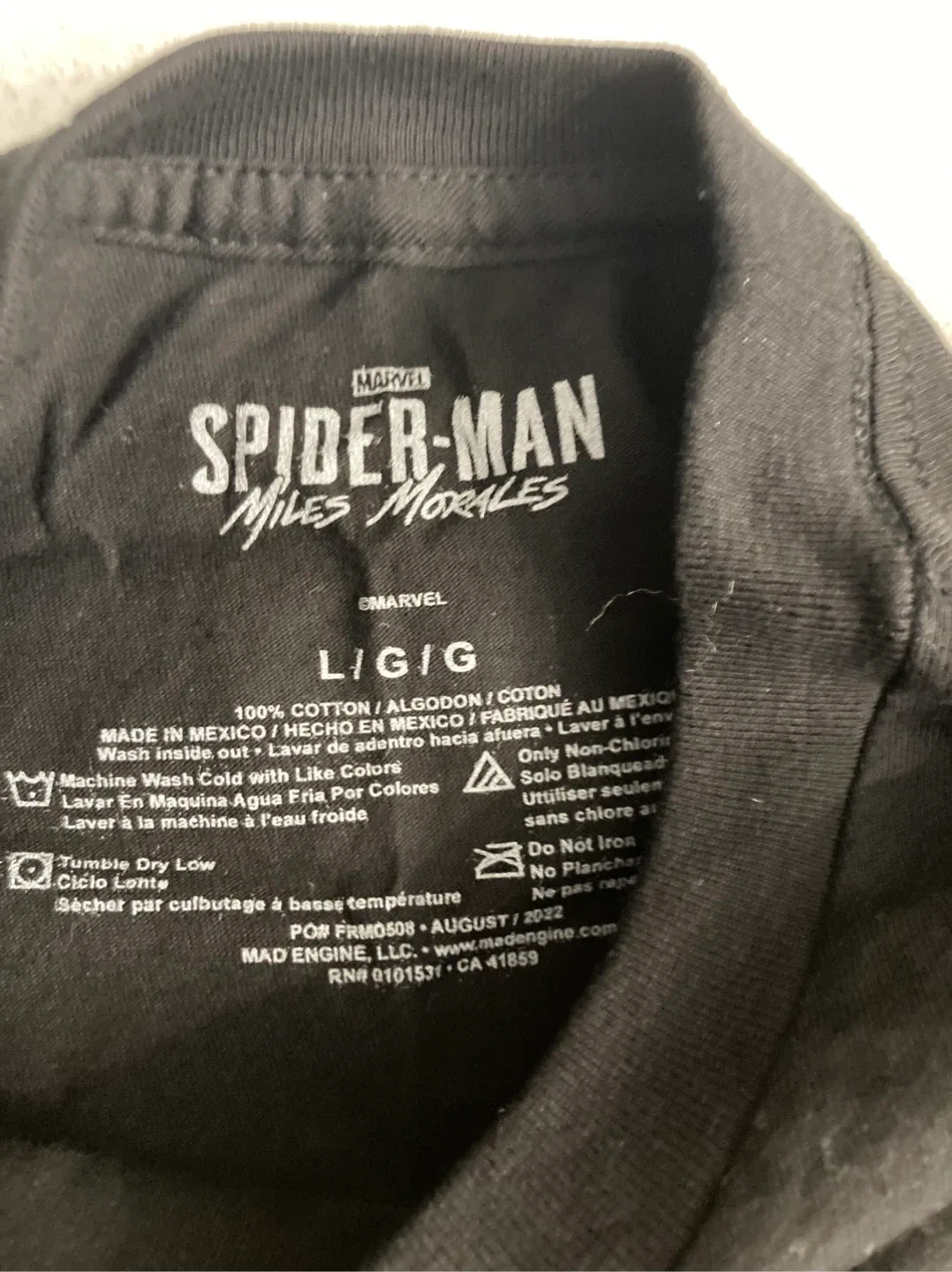 Marvel Spider-Man Miles Morales T-Shirt youth Size L image indicator(2)