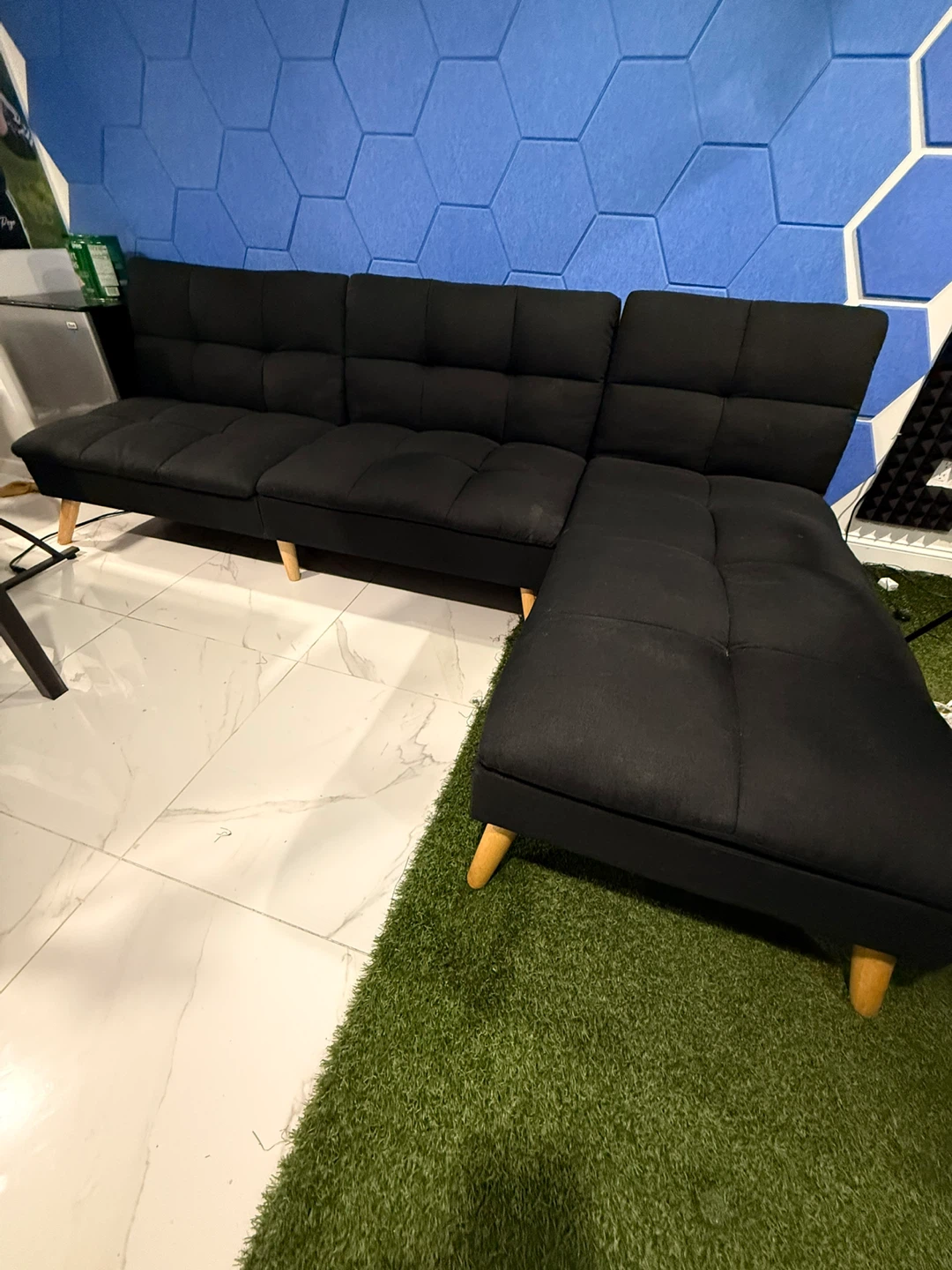 Black Sectional Sofa Couch - photo 4