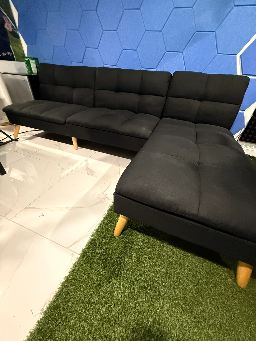 Black Sectional Sofa Couch - photo 3