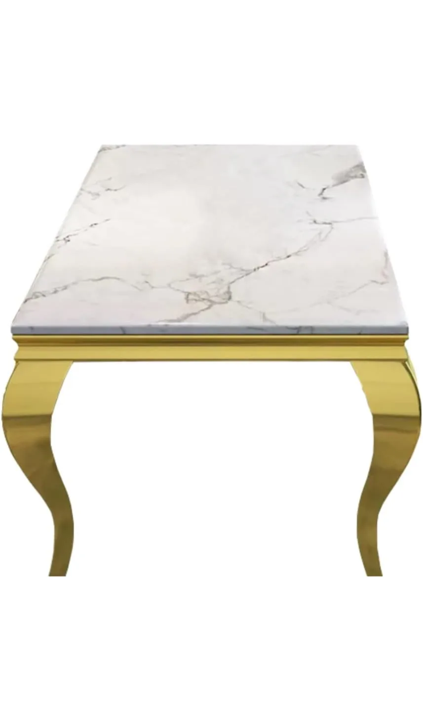 Brand New Connie Faux Marble Dining Table- still inside the box image indicator(8)