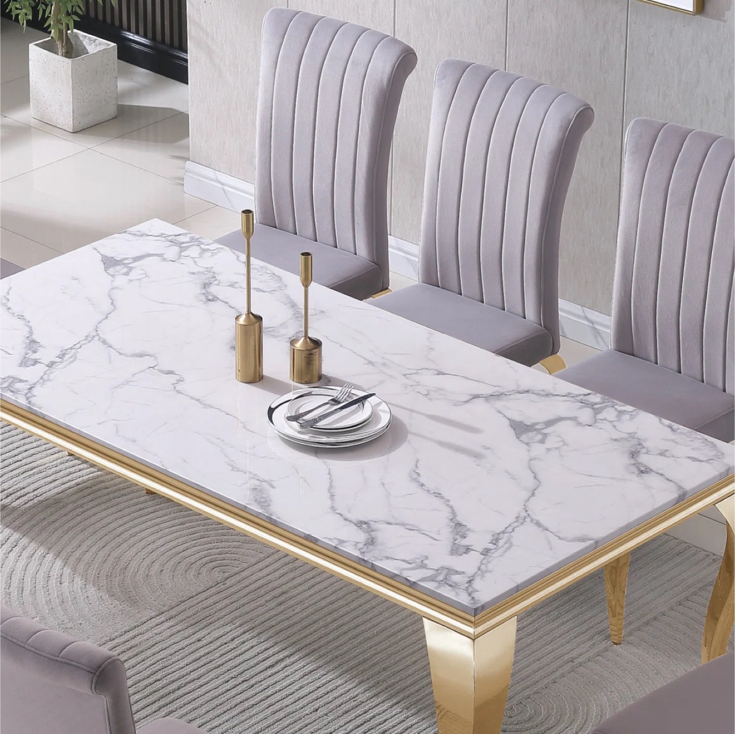Brand New Connie Faux Marble Dining Table- still inside the box - photo 3