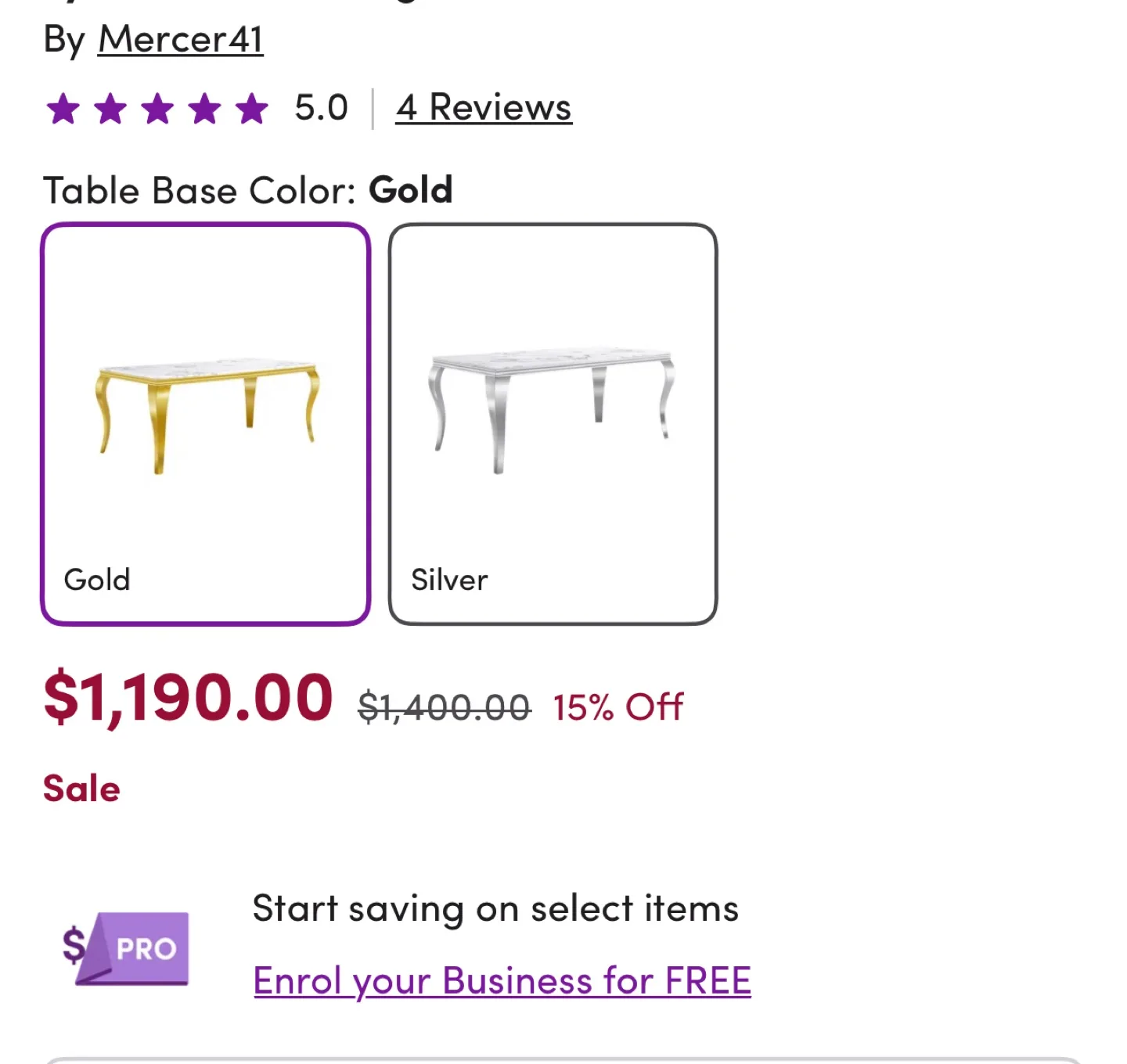 Brand New Connie Faux Marble Dining Table- still inside the box image indicator(10)