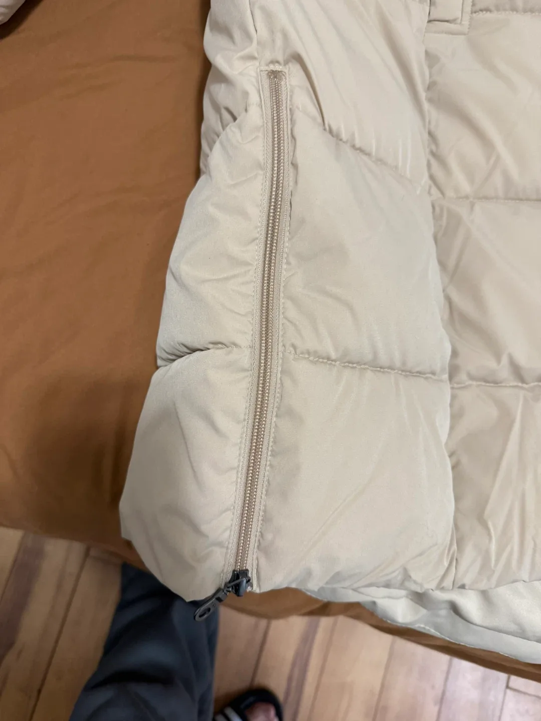 Long Puffer Coat - Beige/Tan image indicator(4)