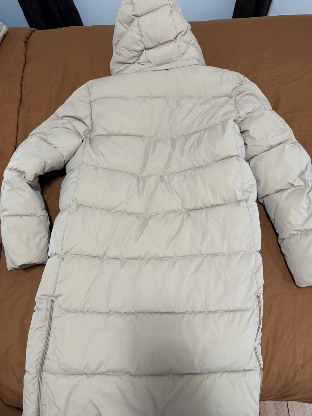 Long Puffer Coat - Beige/Tan image indicator(3)