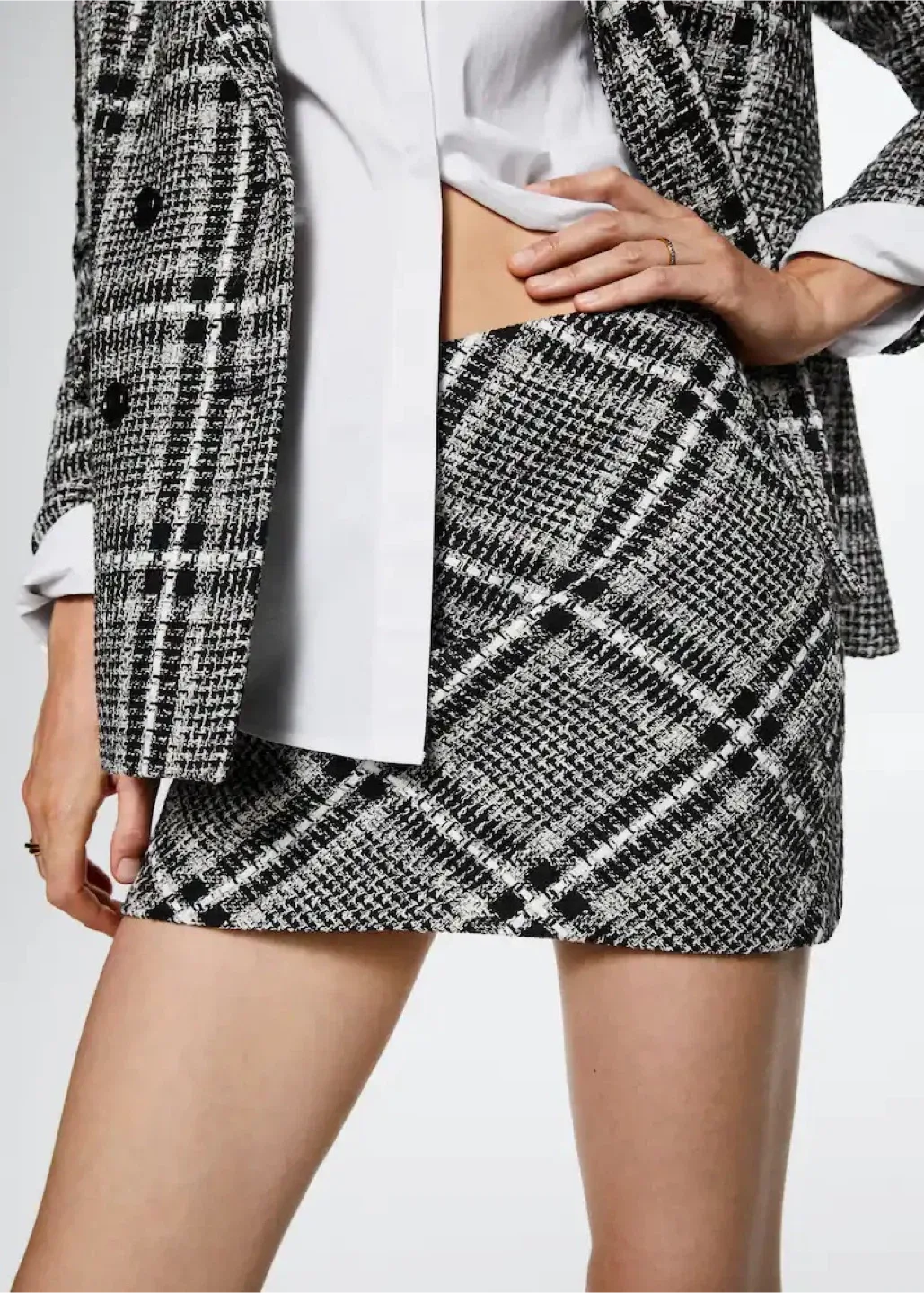 Mango Tweed Mini Skirt - Size XS #Cleanout