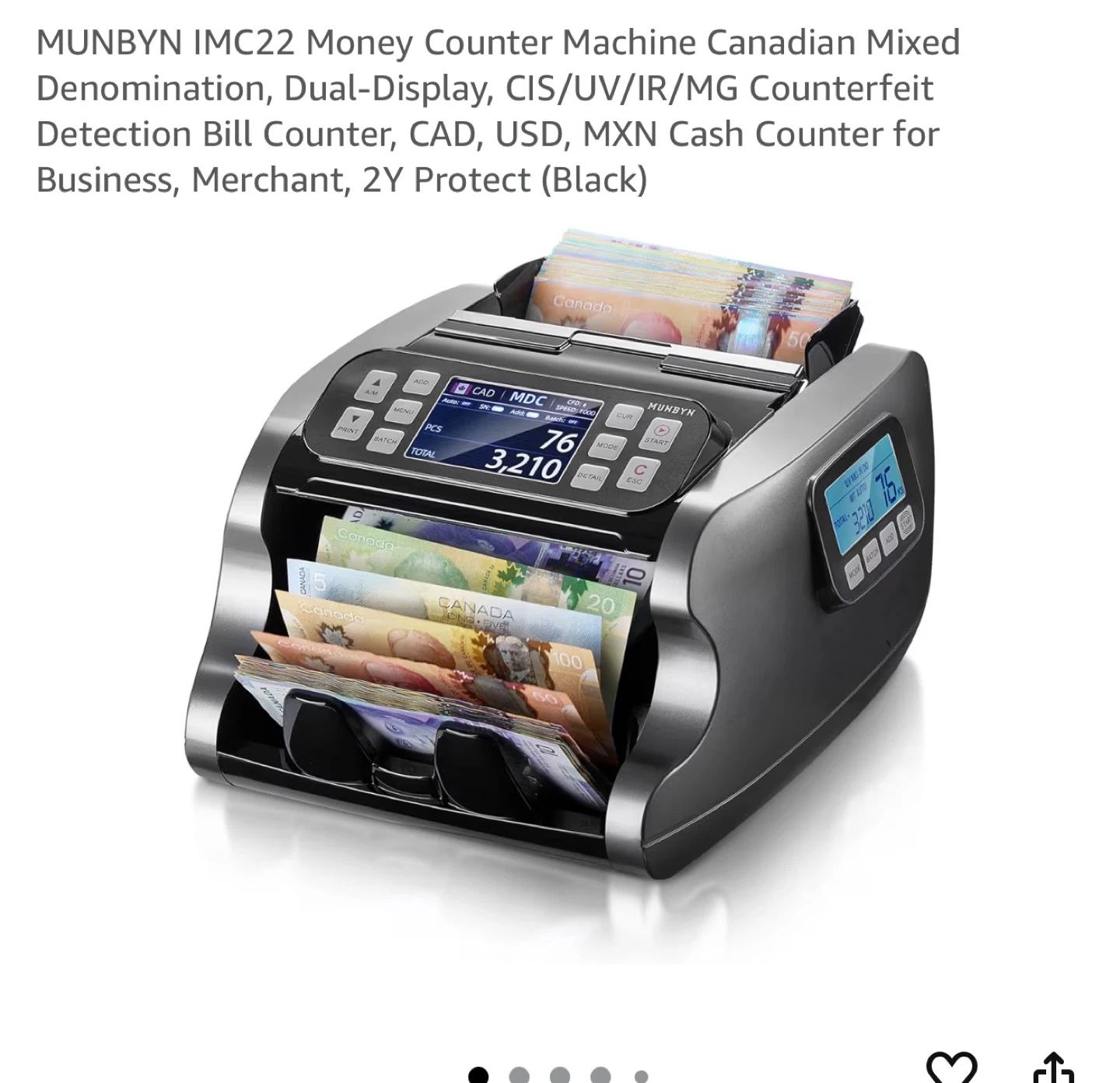 MUNBYN IMC22 Money Counter Machine - Mixed Denomination