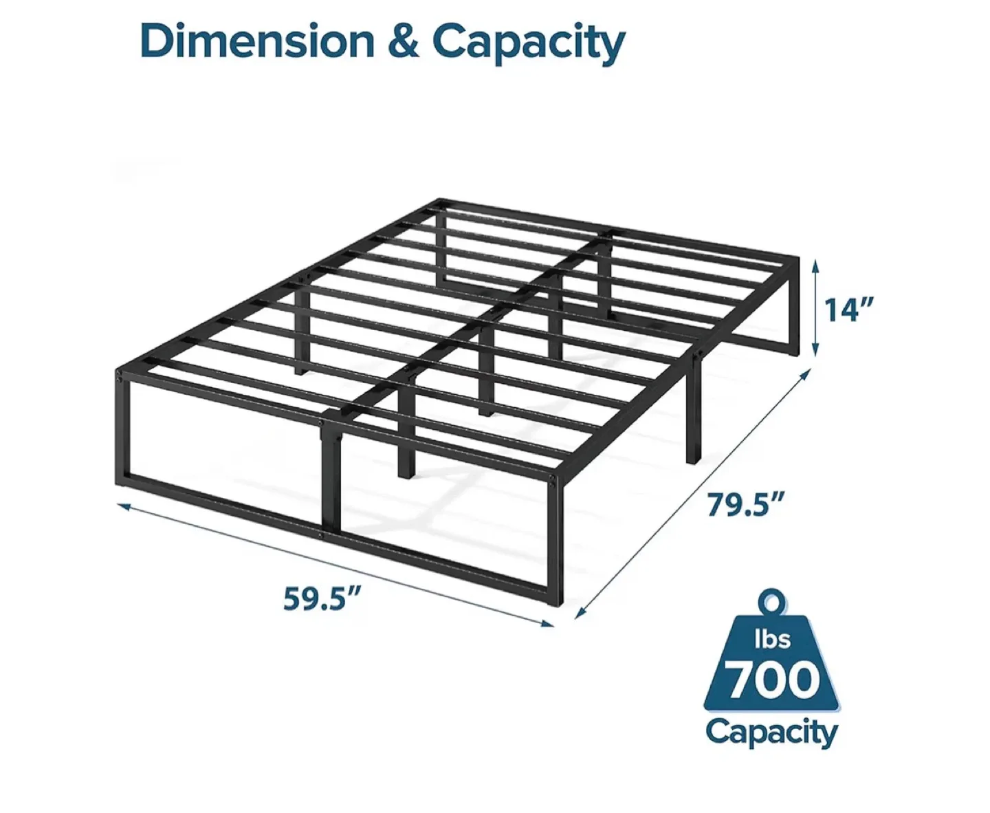 Metal Bed Frame - Queen Size & Floorlamp image indicator(3)