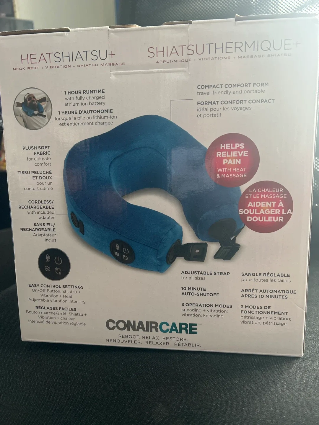 ConairCare Heat Shiatsu+ Neck Rest - New in Box! image indicator(3)