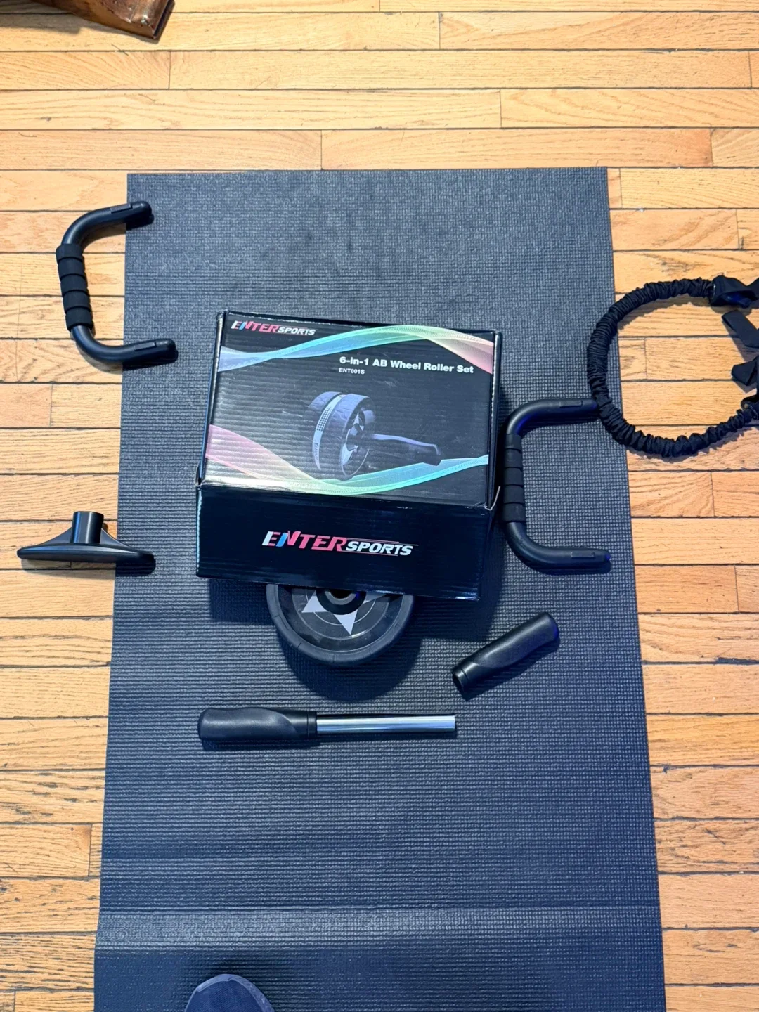 EnterSports 6-in-1 AB Wheel Roller Set w/ Box