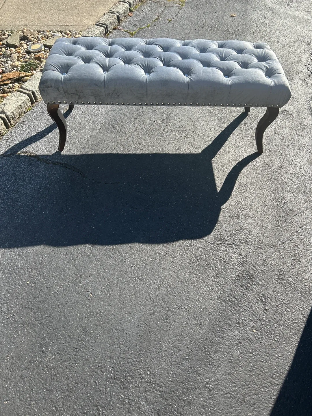 Tufted Ottoman Bench - Gray