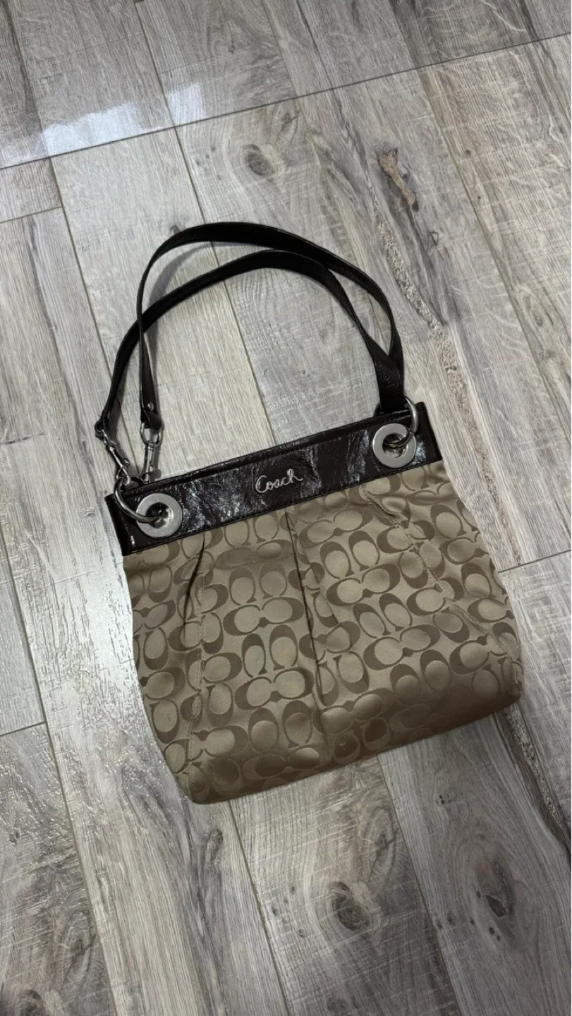 Coach Signature Print Handbag