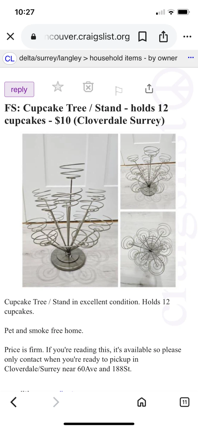 Three Tier Heavy  Metal Cupcake Tree Holder•Display - photo 2