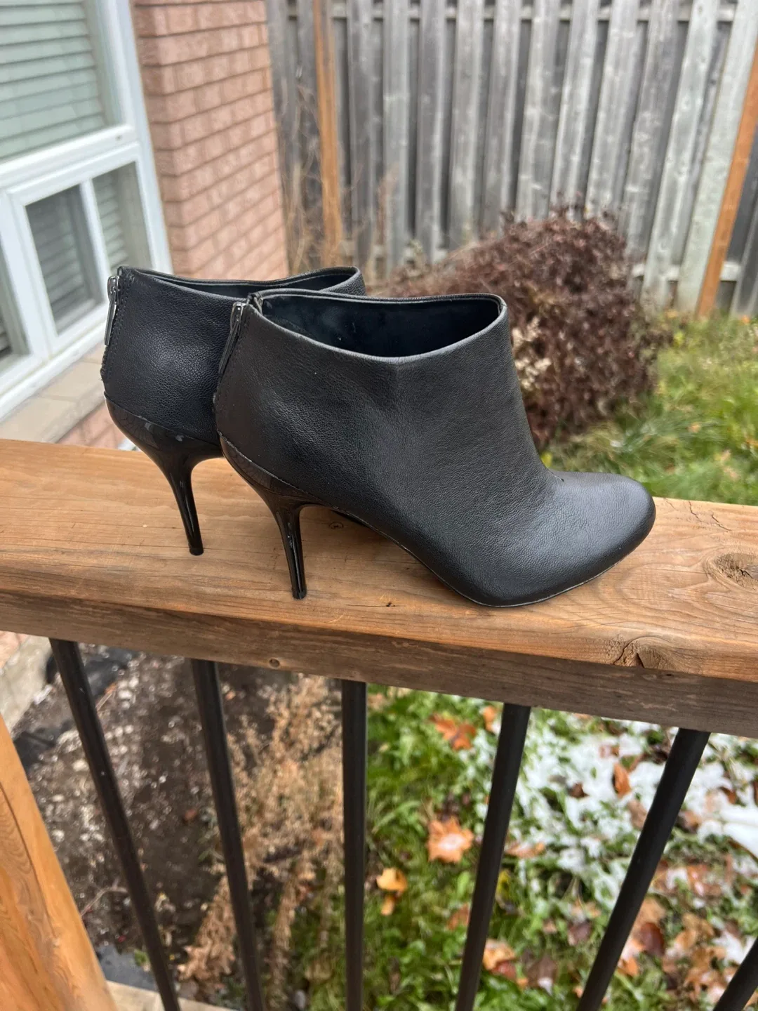 Black Leather Booties - Size 7.5