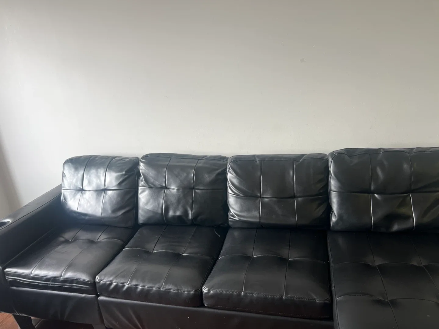 Black Leather Sectional Sofa