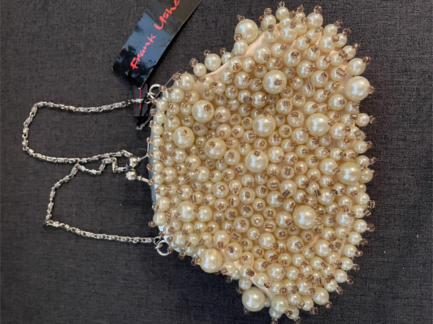 Frank Usher beaded pearl evening bag