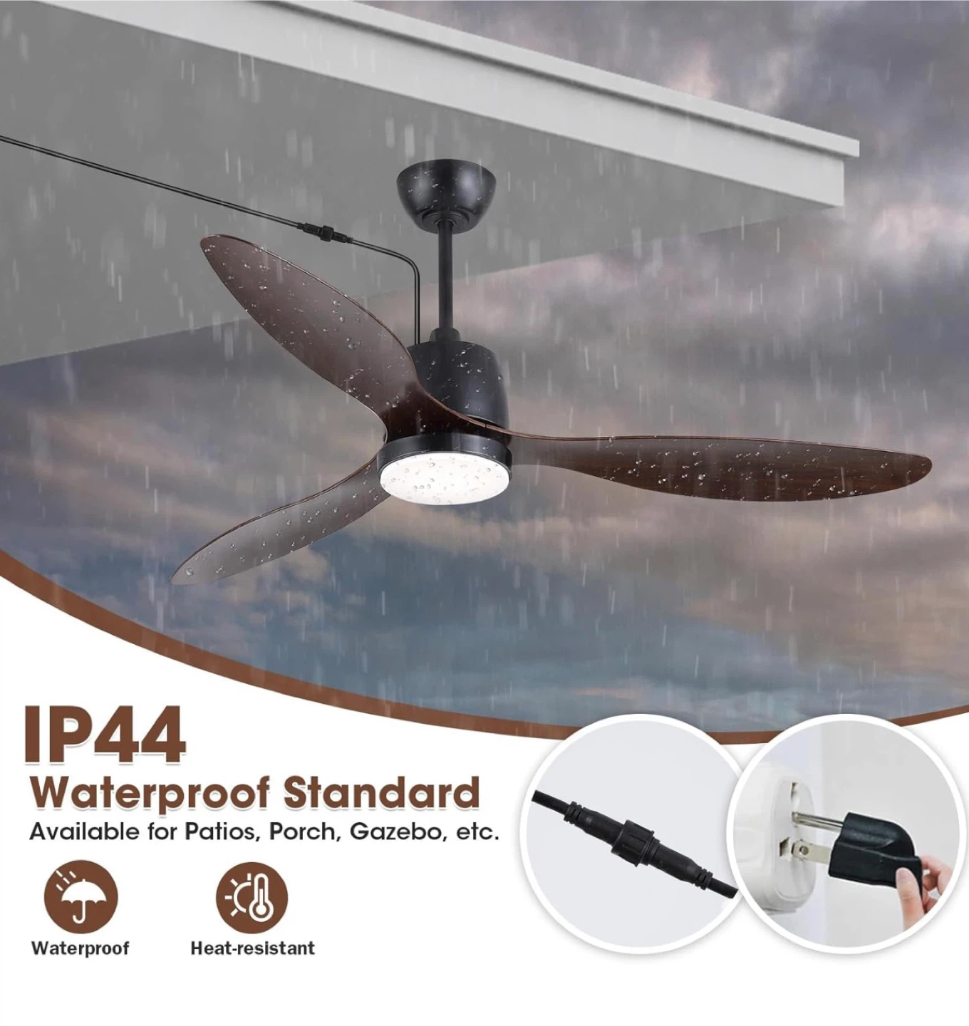 Outdoor Ceiling Fan with Remote & App Control - photo 5