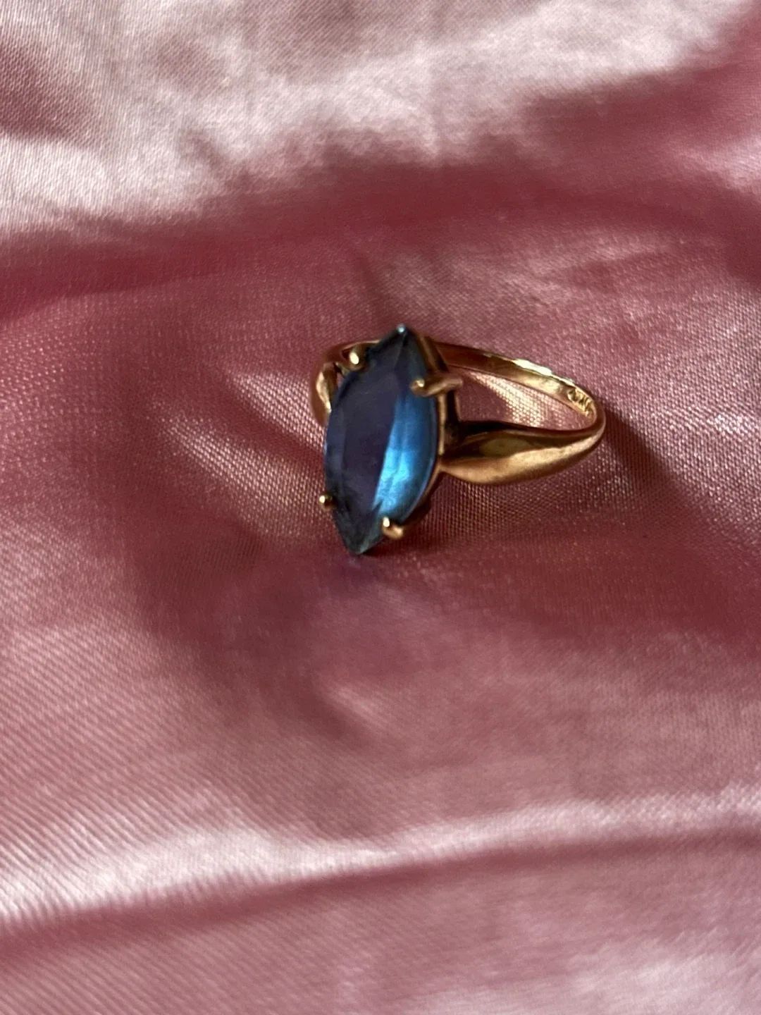 Gold Ring with Blue Stone
