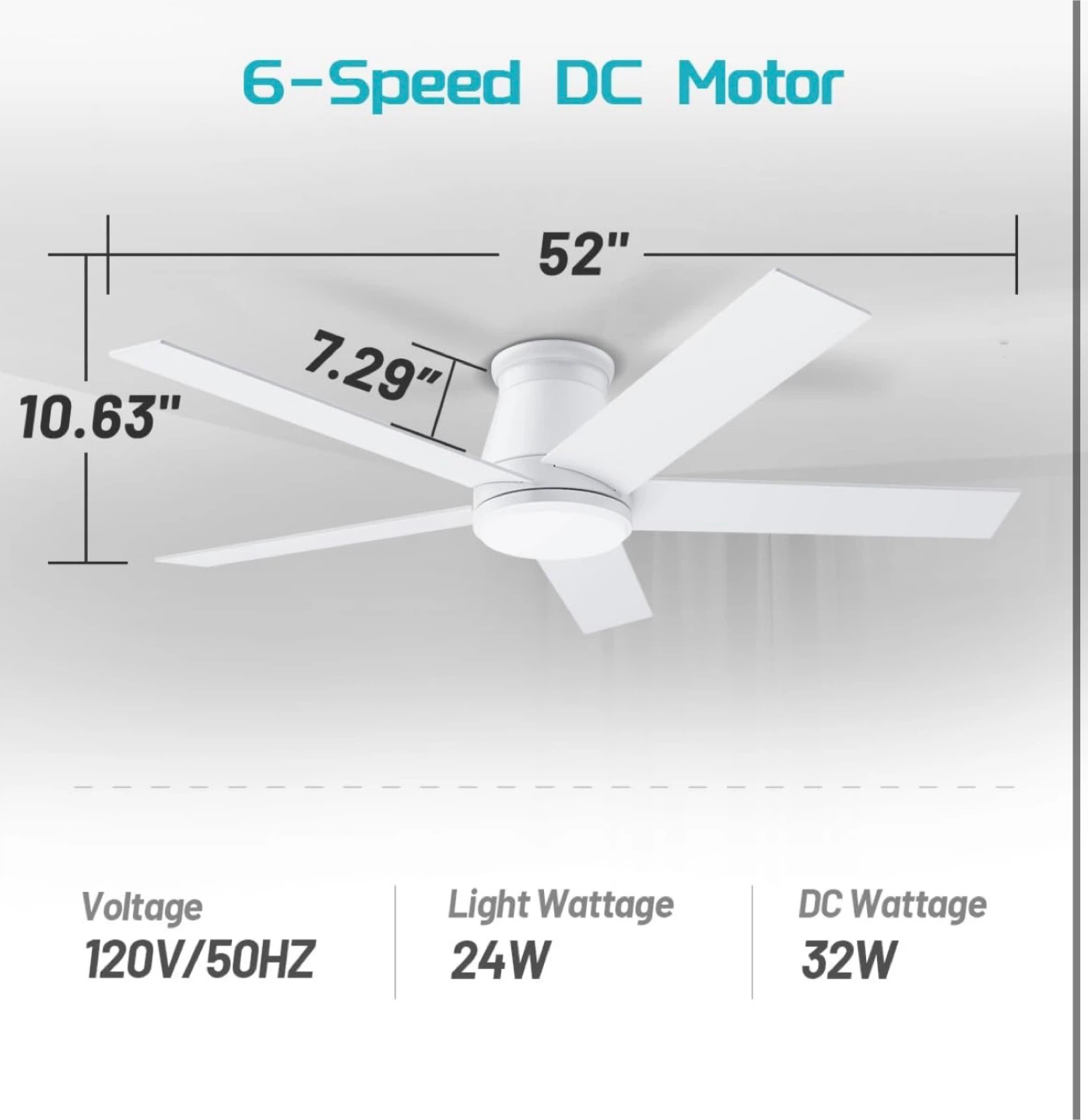 New 52" Ceiling Fan with Light and remote control - photo 2