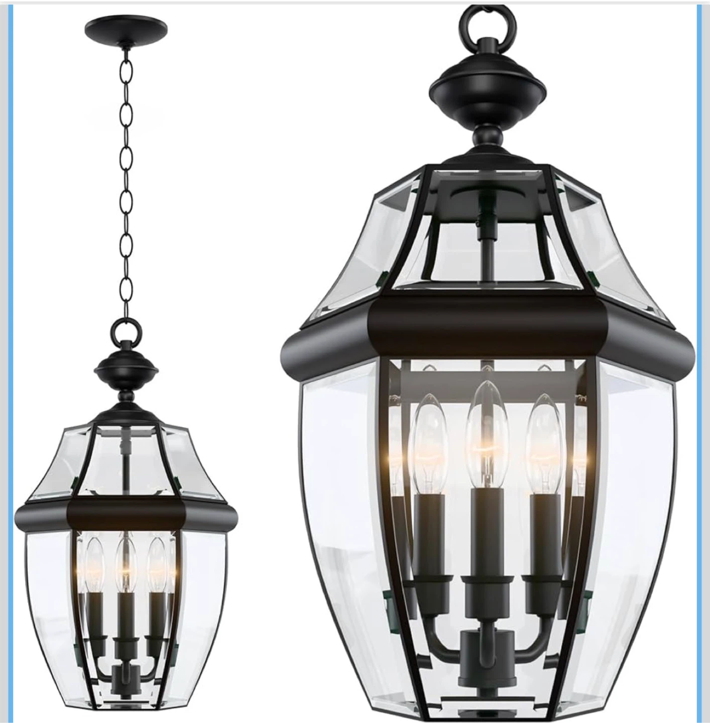 New large 3 light outdoor hanging light