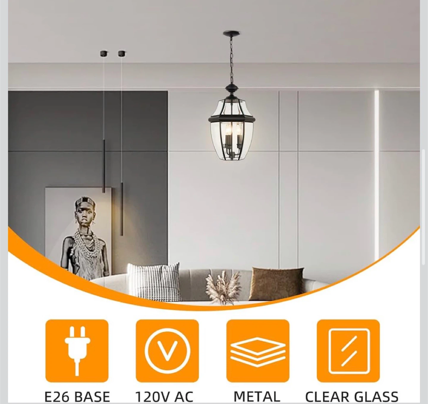 New large 3 light outdoor hanging light - photo 5
