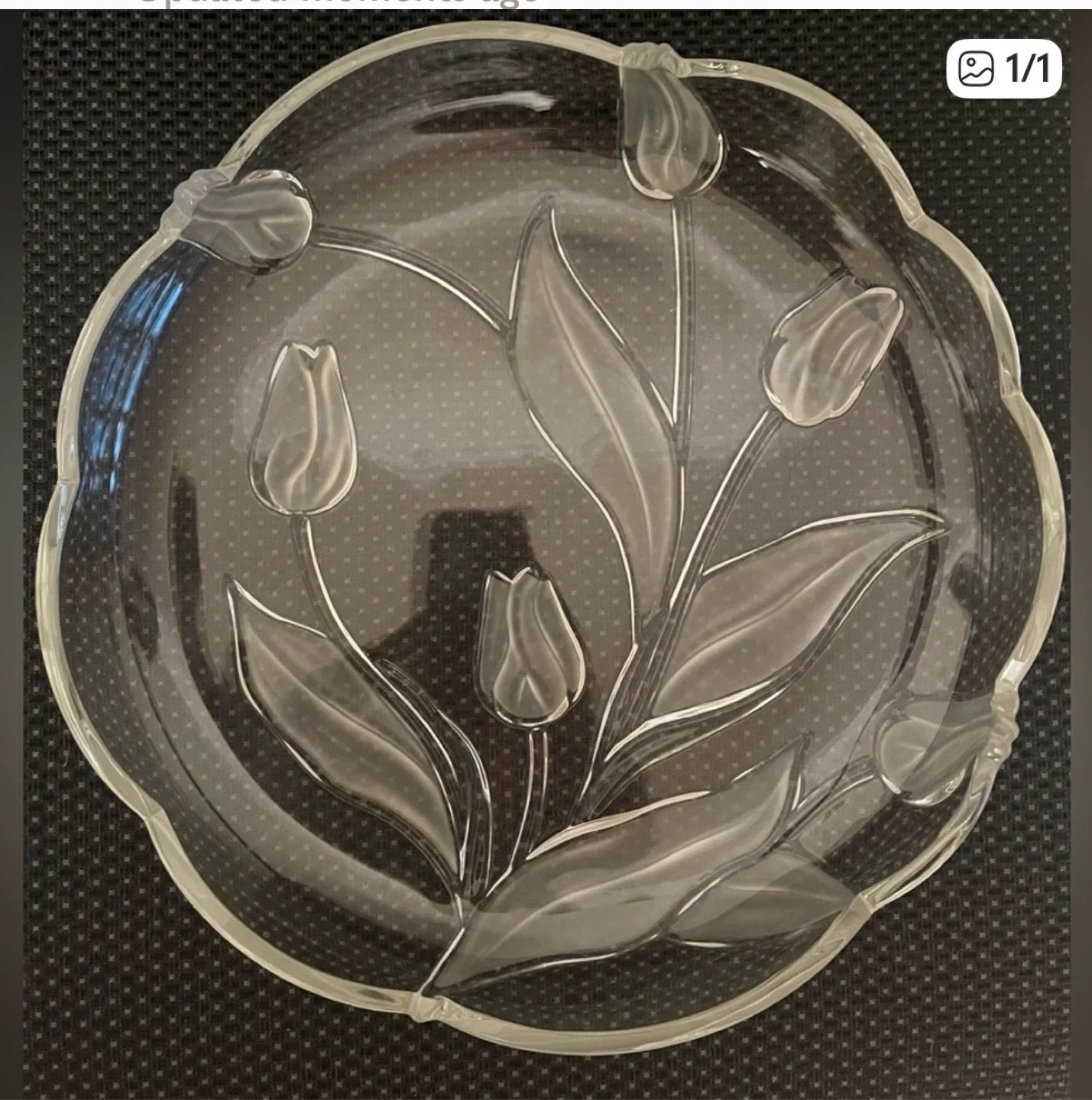 Vintage Walter Glad Clear Glass Tulip Serving