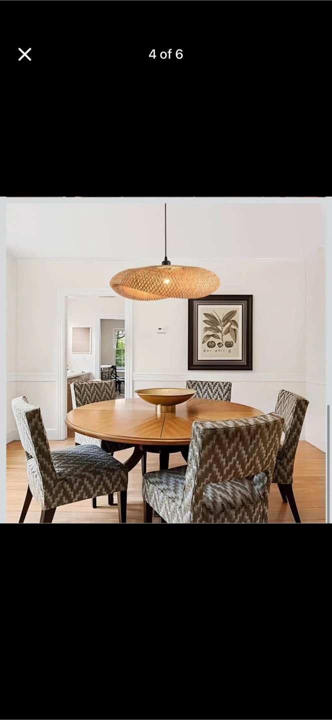 New 23.64in Bamboo Chandelier Boho Rattan Pendant Light - photo 4