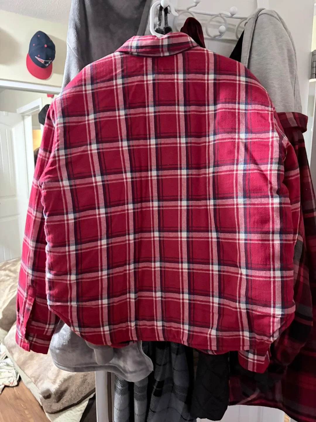 Section Thirty Five Brand :Red Plaid Quilted Shirt Jacket image indicator(2)