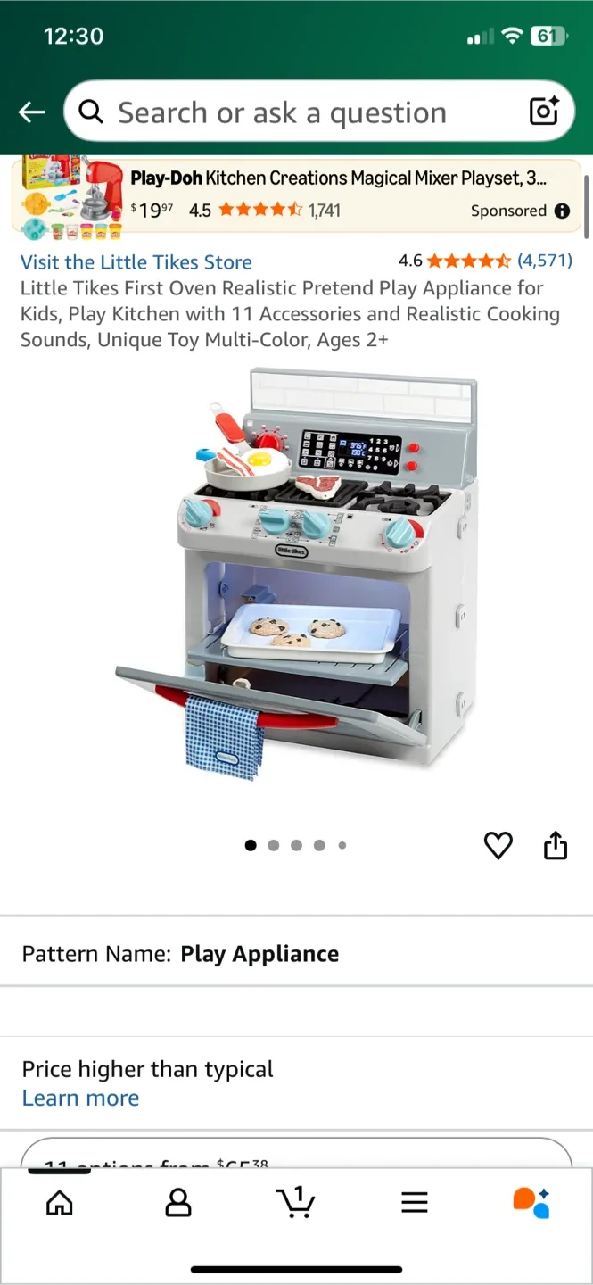 Little Tikes First Oven Realistic Pretend Play Kitchen image indicator(2)