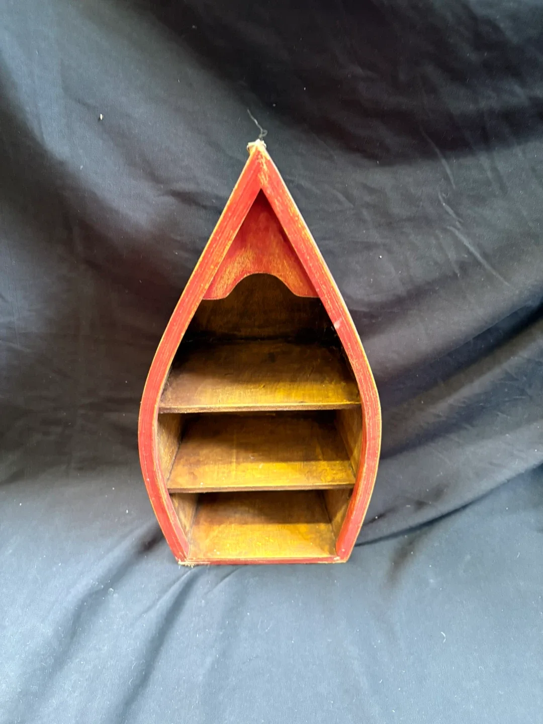 #cleanout Red & Yellow Wooden Boat-Shaped Shelf image indicator(2)