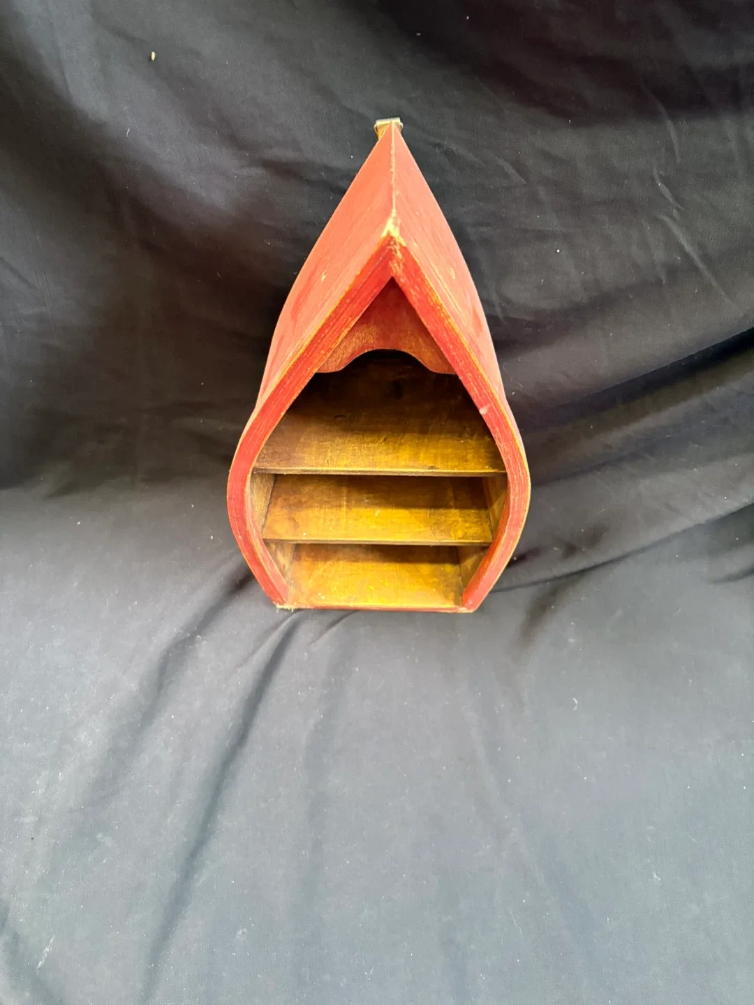 #cleanout Red & Yellow Wooden Boat-Shaped Shelf image indicator(3)