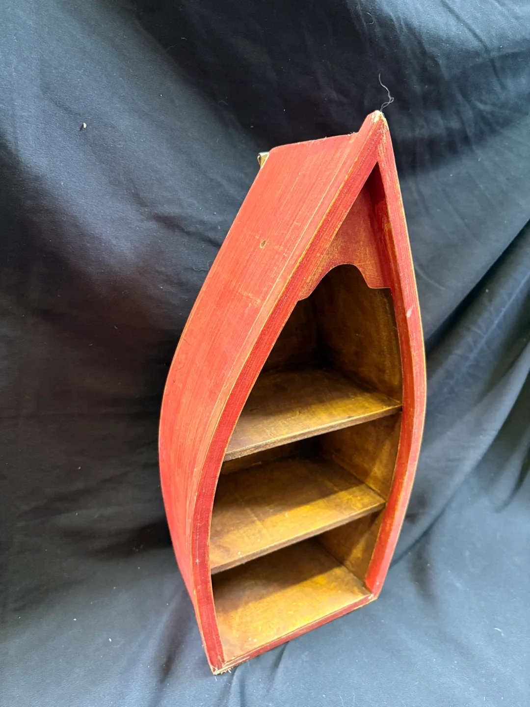 #cleanout Red & Yellow Wooden Boat-Shaped Shelf image indicator(4)