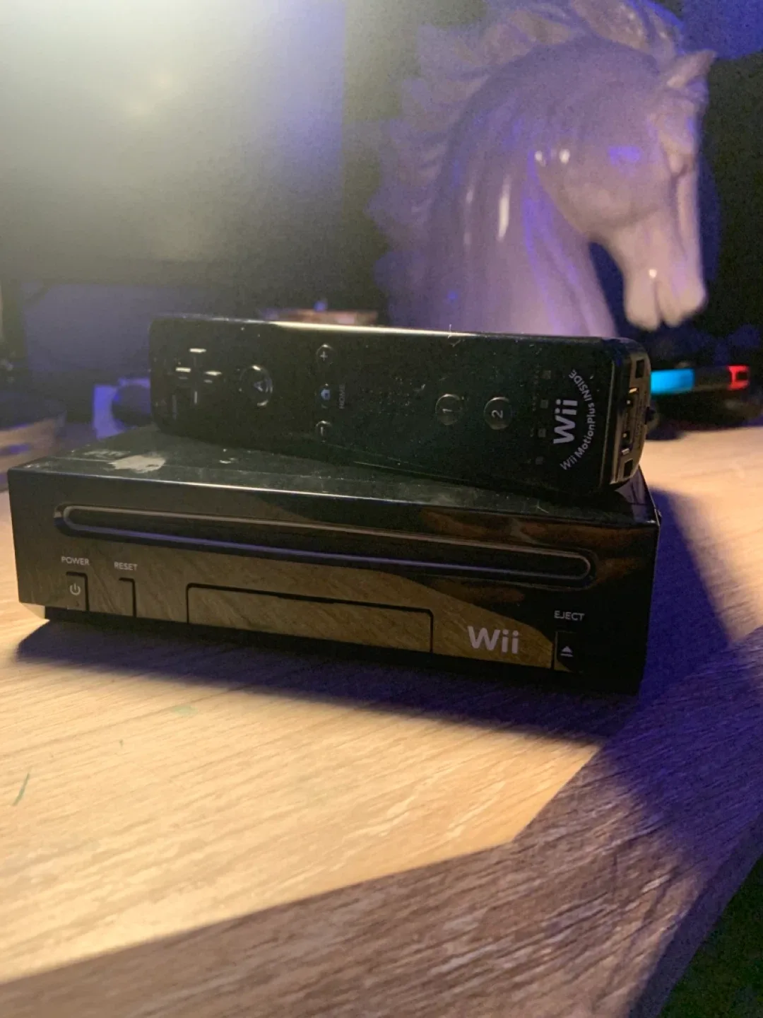 Black Nintendo Wii Console with Black Remote