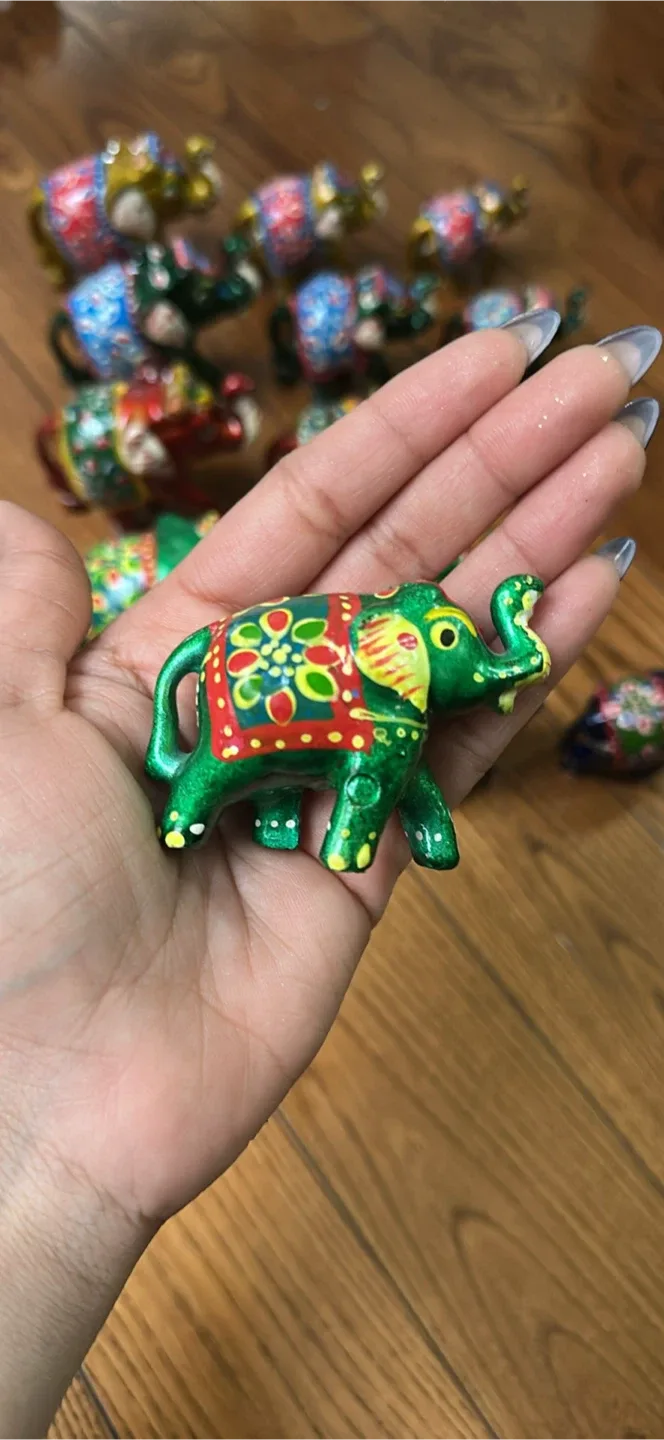 Hand Painted Decorative Elephant Figurines image indicator(4)