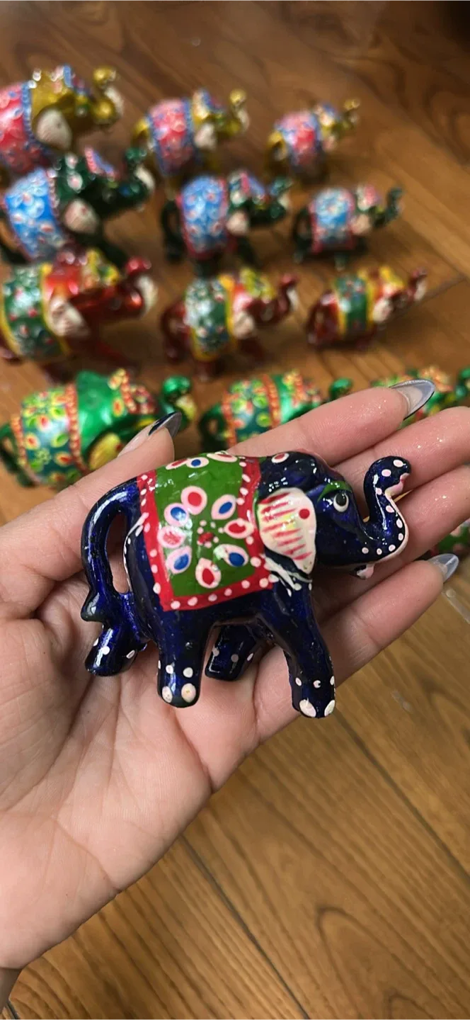 Hand Painted Decorative Elephant Figurines image indicator(5)