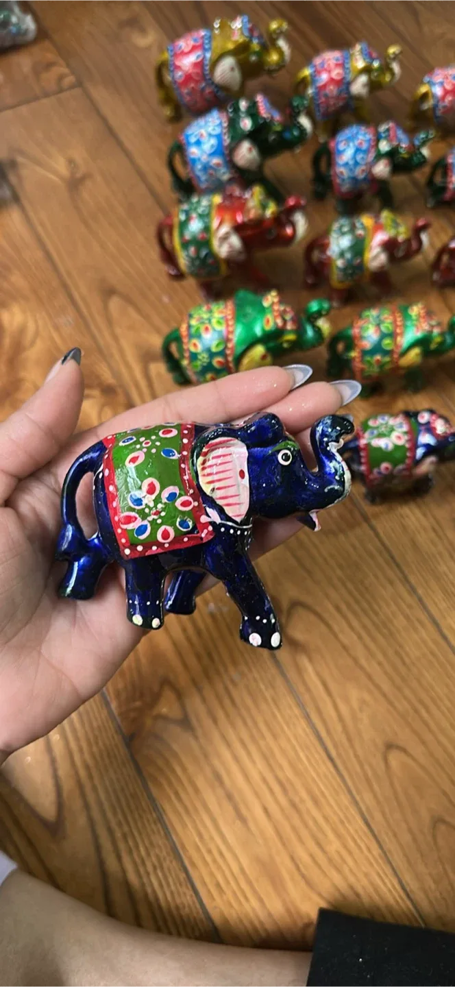 Hand Painted Decorative Elephant Figurines image indicator(2)