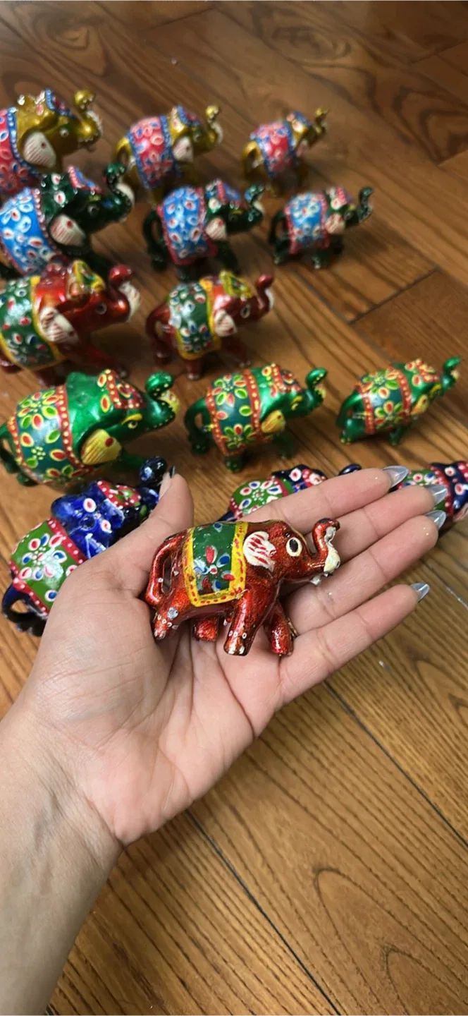 Hand Painted Decorative Elephant Figurines image indicator(3)