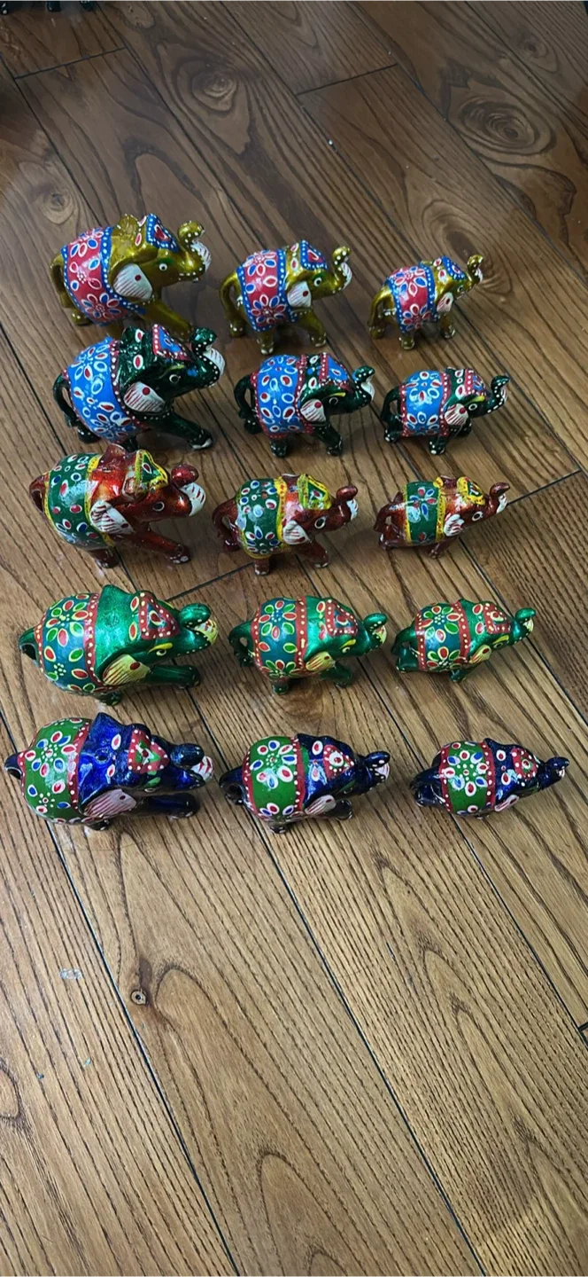 Hand Painted Decorative Elephant Figurines image indicator(6)