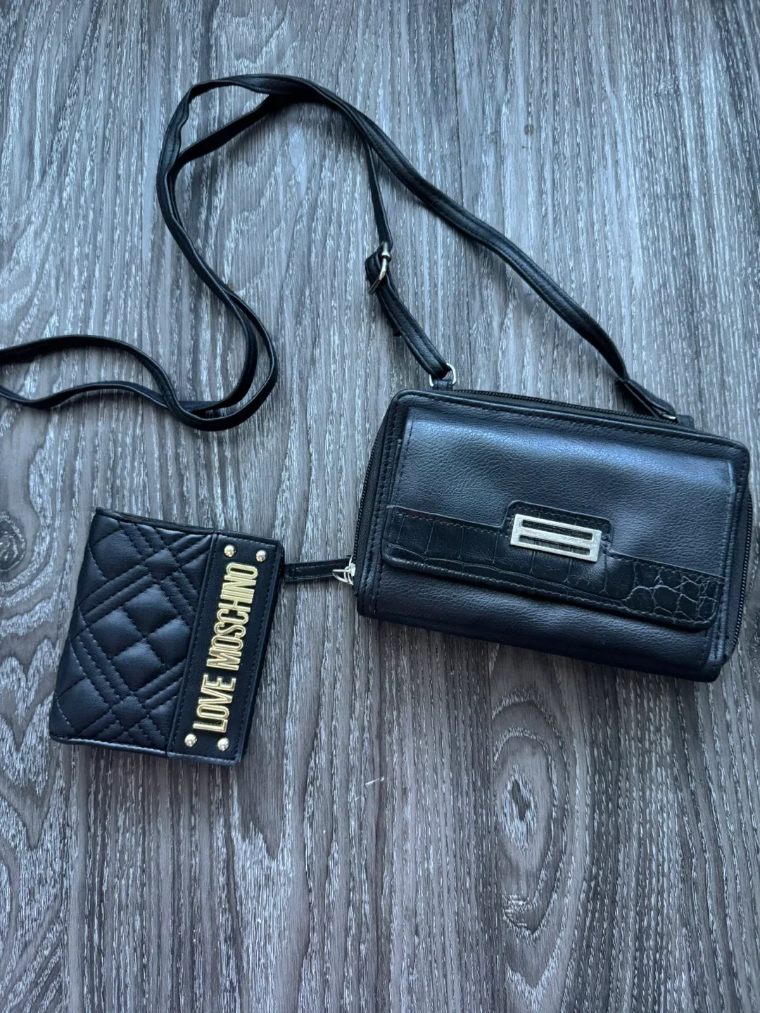 Love Moschino Black Wallet and Crossbody Bag