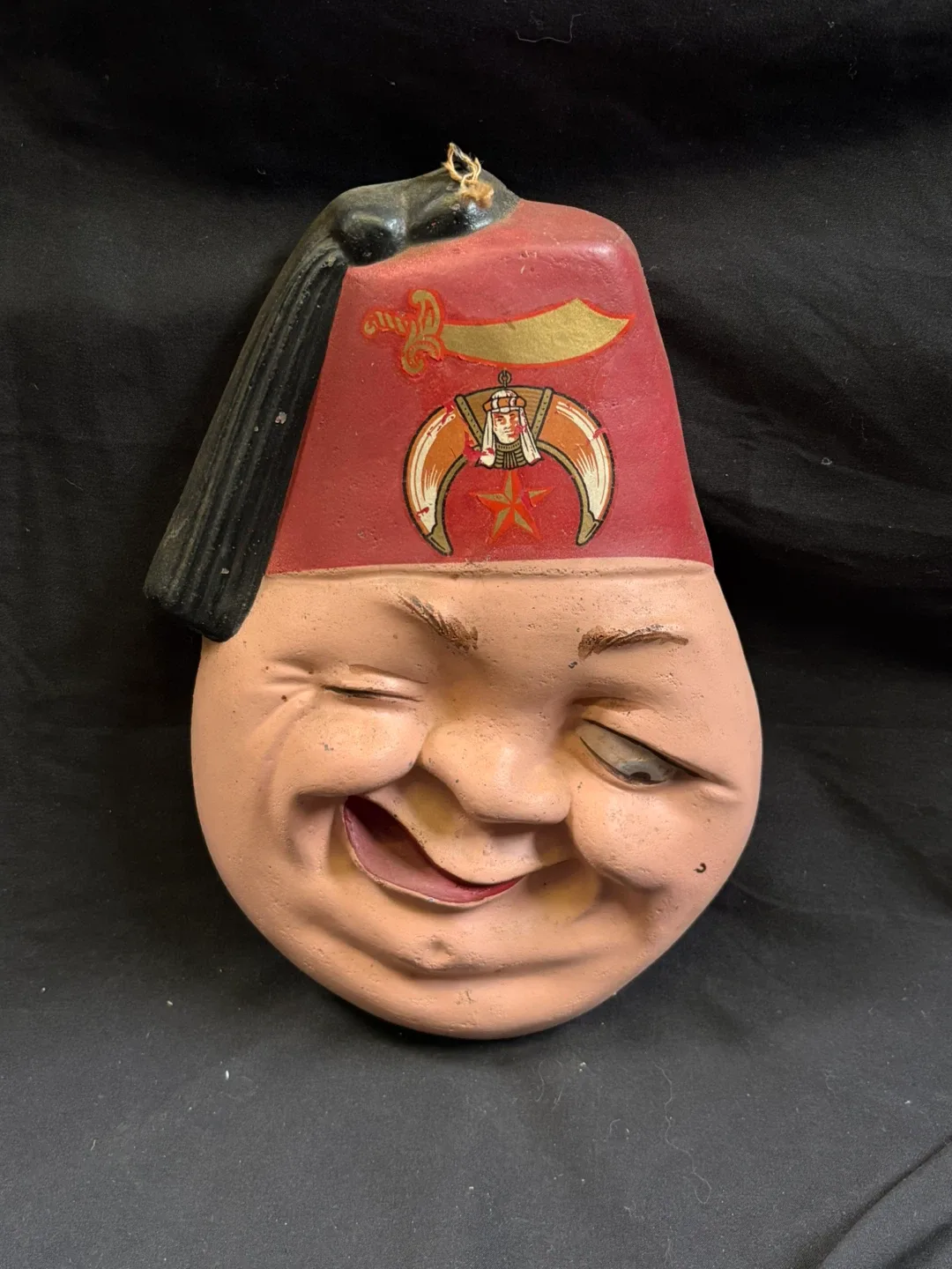 #clearout Vintage Shriners Fez Man Wall Hanging Decor