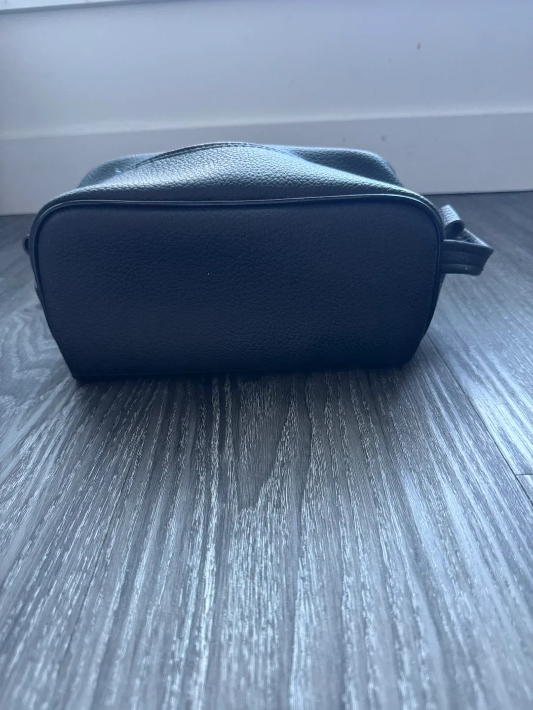 Black Leather Toiletry Bag