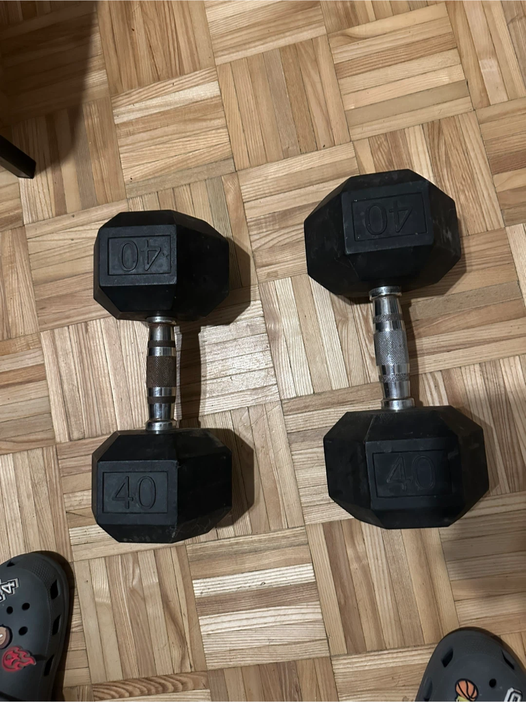 2 40lb Hex Dumbbells