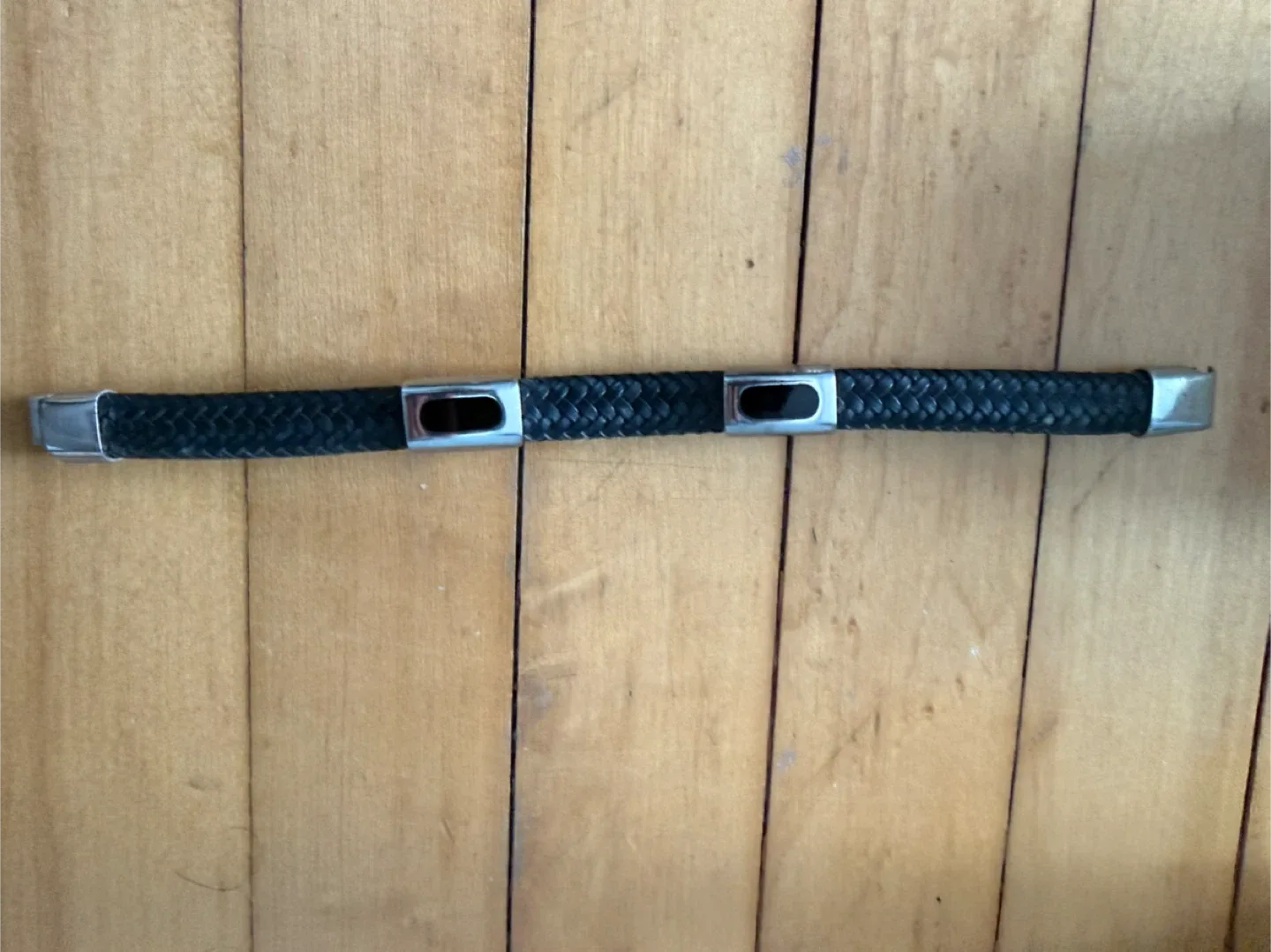 Braided Leather Bracelet, Black image indicator(3)