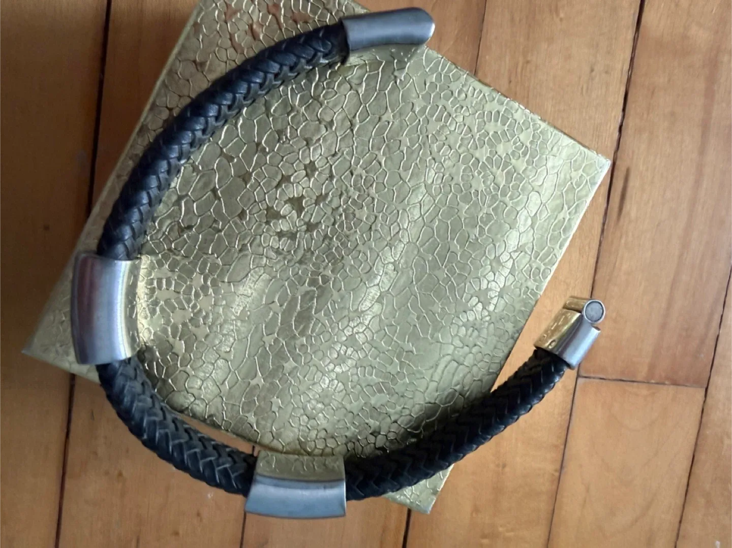 Braided Leather Bracelet, Black