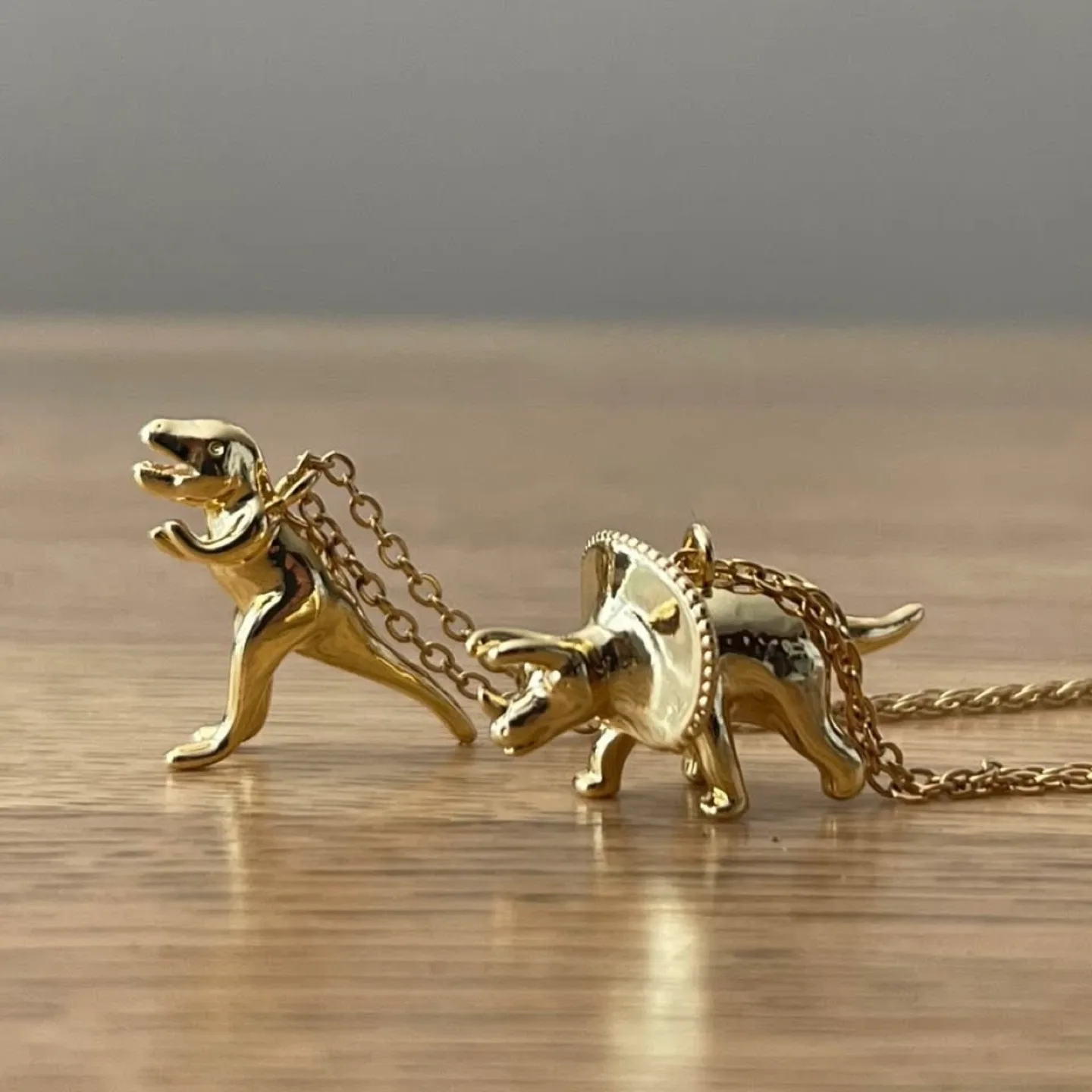 T-Rex & Triceratops stainless steel necklaces (price per each)