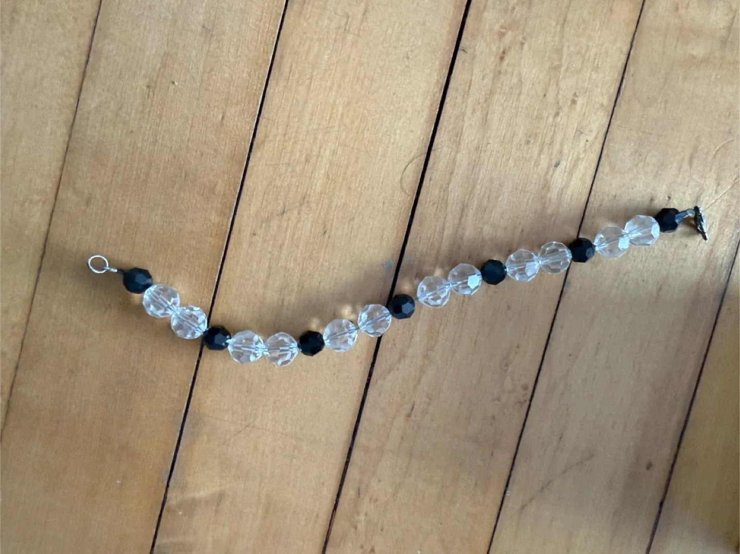 Crystal & Black Bead Bracelet