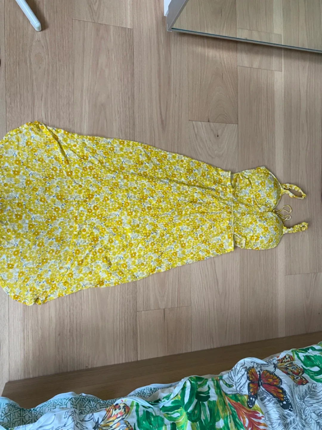 Yellow Floral Sundress - Size Small