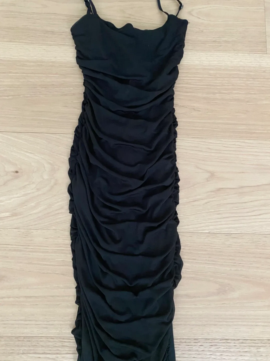 Black Ruched Mini Dress