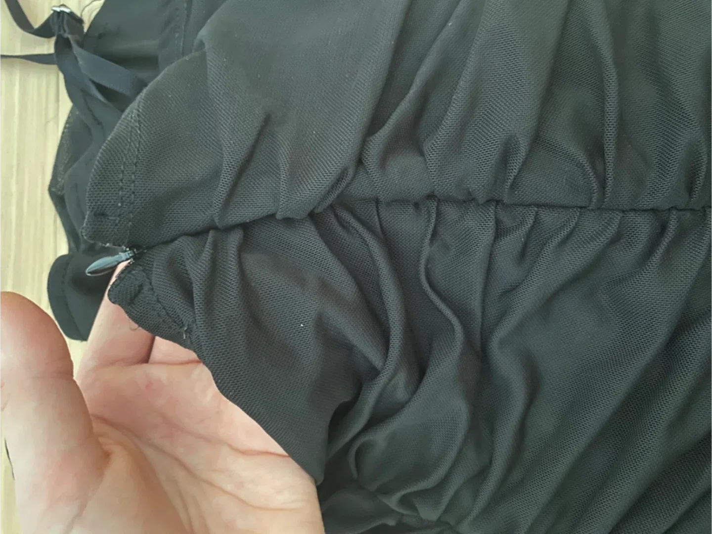 Black Ruched Mini Dress image indicator(2)