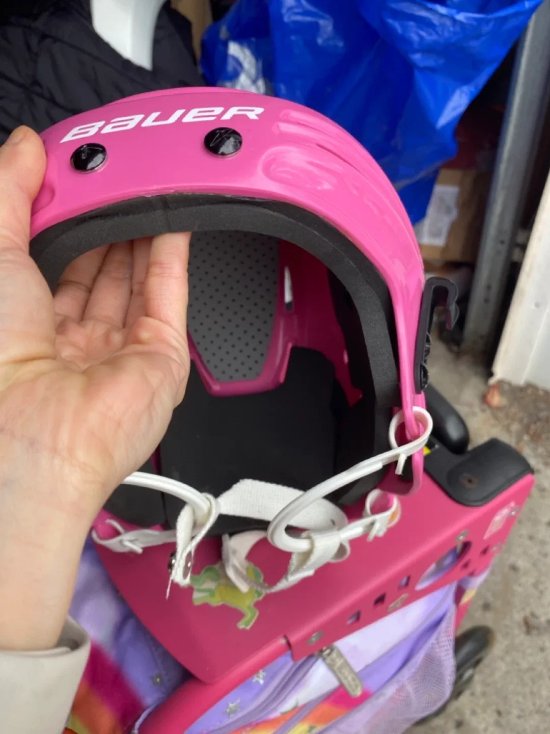 Bauer BHH2100M Pink Hockey Helmet With Cage Size S image indicator(2)
